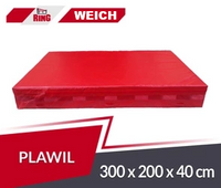 Weichbodenmatte 300 x 200 x 40 cm aus PVC, rot