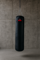 Premium Boxsack aus echtem Leder 140 x 35 cm 40 kg Schwarz