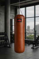 Premium Boxsack aus echtem Leder 130 x 35 cm 30 kg braun