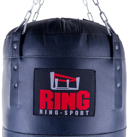 Premium Boxsack aus echtem Leder 140 x 40 cm 40 kg Schwarz