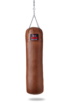 Premium Boxsack aus echtem Leder 100 x 35 cm 25 kg braun