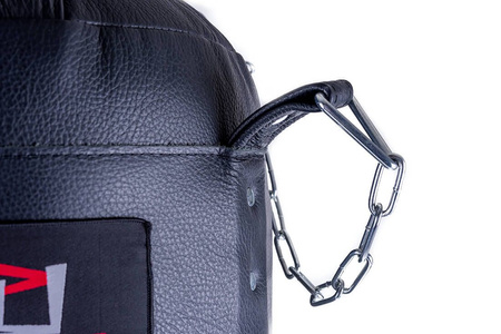 Premium Boxsack aus echtem Leder 130 x 35 cm 30 kg Schwarz