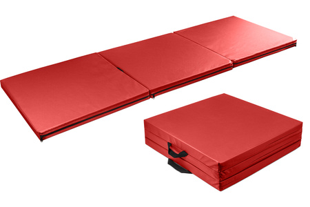 Faltbare Gymnastikmatte 180 x 60 x 5 cm – Rot, Plawil-Material