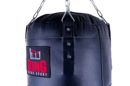 Premium Boxsack aus echtem Leder 140 x 35 cm 40 kg Schwarz