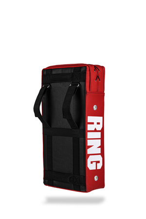 Gerades Trainingspad 60 x 30 x 15 cm Echtes Leder,  Schwarz - Rot