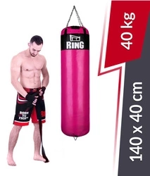 Boxsack Super 140 x 35 cm 40 kg – Rosa-Schwarz