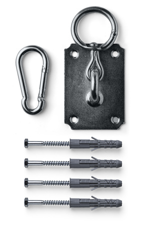 Box-Set für Kinder – Boxsack 100×35 cm Schwarz + Boxhandschuhe FIRE + Deckenhalterung