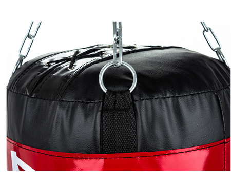 Box-Set für Kinder – Boxsack 100×35 cm Schwarz + Boxhandschuhe FIRE + Deckenhalterung