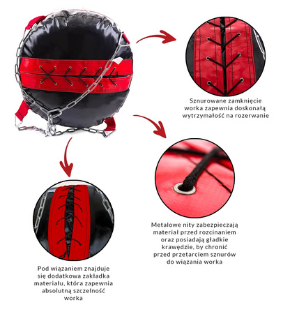 Boxsack Kolos 180 x 45 cm 60 kg schwarz-Rot