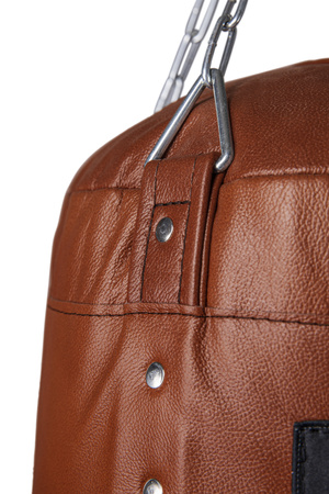 Premium Boxsack aus echtem Leder 100 x 35 cm 25 kg braun