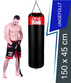 Boxsack Kolos 150 x 45 cm ungefüllt schwarz-rot