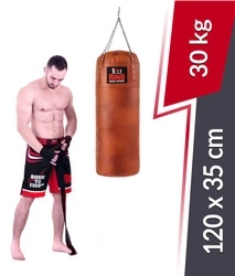Premium Boxsack aus echtem Leder 120 x 35 cm 30 kg braun