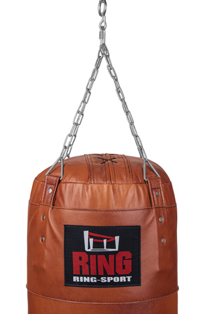Premium Boxsack aus echtem Leder 130 x 35 cm 30 kg braun
